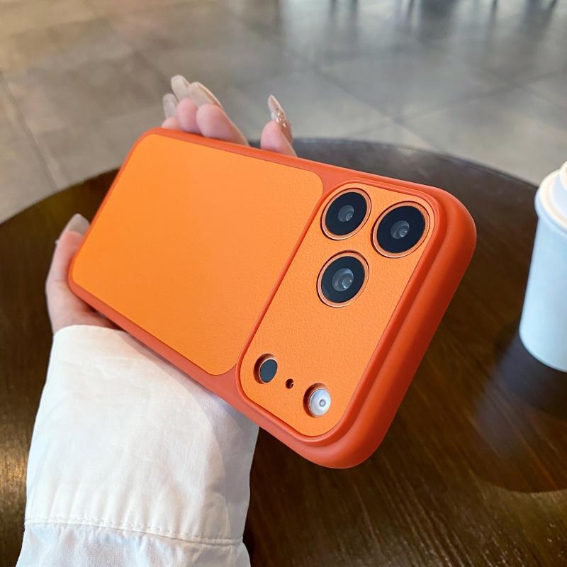 Luxury Silicone TPU Leather Texture Case For iPhone 17 16 15 14 13 Pro Max Large Camera Shockproof Armor Bumper Soft Phone Cover