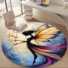 1pcButterfly Fairy Office Round Area Rug, Indoor Mat Suitable ForOffice, Under Office Chairs Bedroom Living Room Home Decor, Room Deco 016