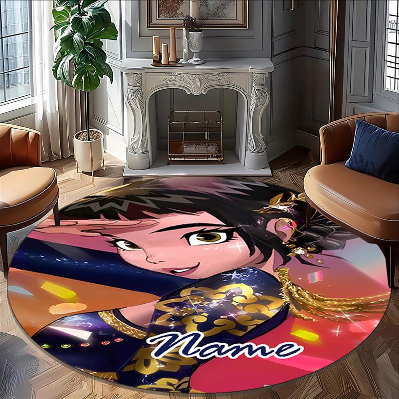 Personalized K-KPop Demon Hunters Round Chair Office Rug - Perfect for Mat, Office Chair & More - Ideal Gift for Birthdays and Holidays