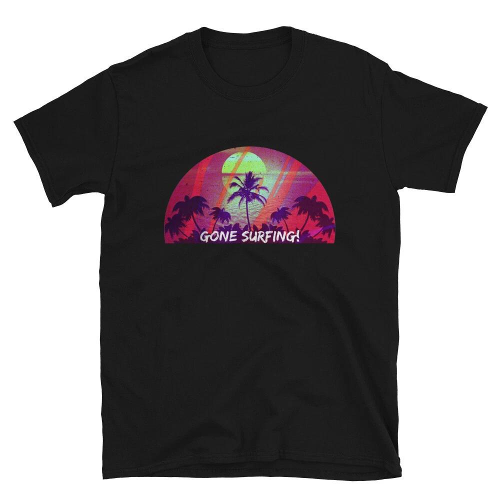 Gone Surfing Tropical Vacation Ocean Distressed T-Shirt XL