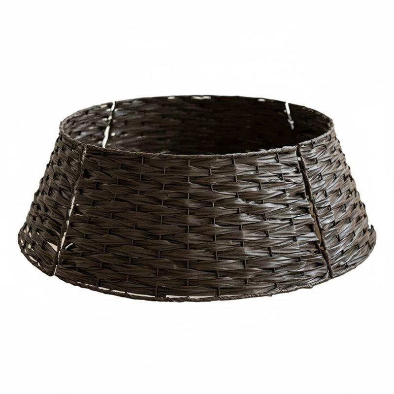 

ABGR-Christmas Tree Skirt Retro Round Basket Xmas Trees Foot Decor Collar For Home Festival Party Background Decoration коричневый