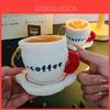 Plush Coffee Cup Keychain With Cartoon Design For Gifts And Bag Decor