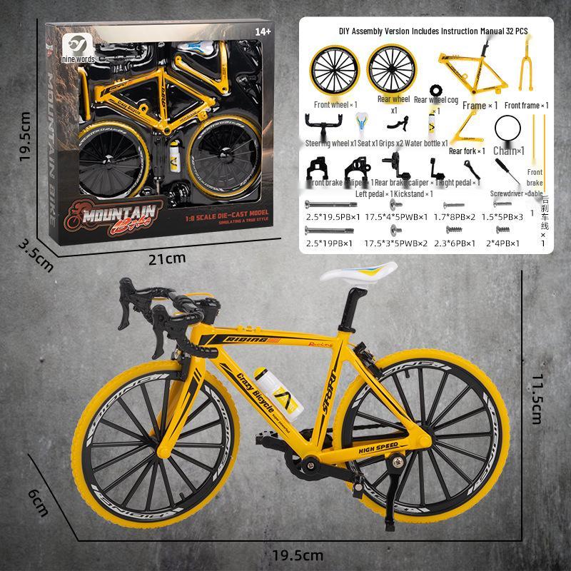 1:8 Scale Alloy Bicycle DIY Assembly Model - Cross-Border Exclusive