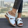 Women's Casual Wedges Platform Slippers 2026 Summer Fashion Open Toe Sandals Vintage Anti-slip Leather Shoes Zapatos De Mujer