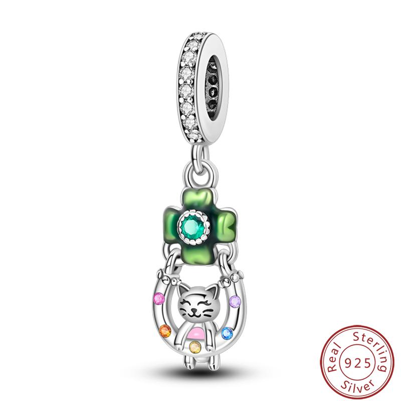 Green Series Copper Lucky Clover Avocado Cactus Spring Charms Beads 3Mm Diy Fine Jewelry Making