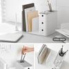 Teijin LITEM. Desk Organizer, Cool Gray, Multi-functional Book Stand, Pen Holder, Storage Box, Small Item Storage, Tabletop Storage, Stationery