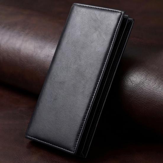 Portafoglio da Uomo Slim a Busta Grande Capacità Porta Carte Portafoglio Contanti con Finestra per Carta d'Identità Portafoglio Lungo Pieghevole Regalo per Padre Marito