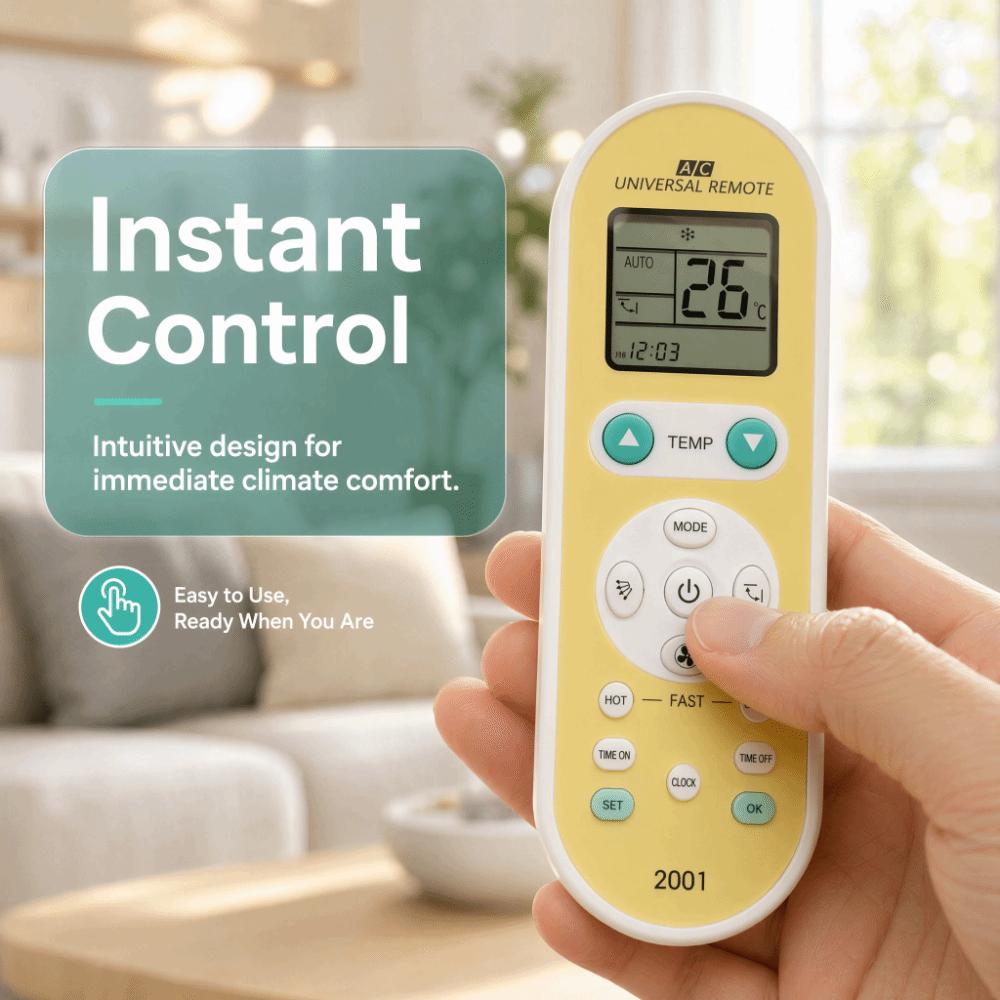 Easy Setup Universal AC Remote Controller Portable Air Conditioning Remote Household Use