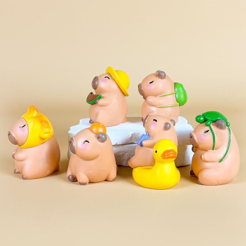 Model Capybara Pvc Ornament With Hat Wearing Appearance Design Gifts For