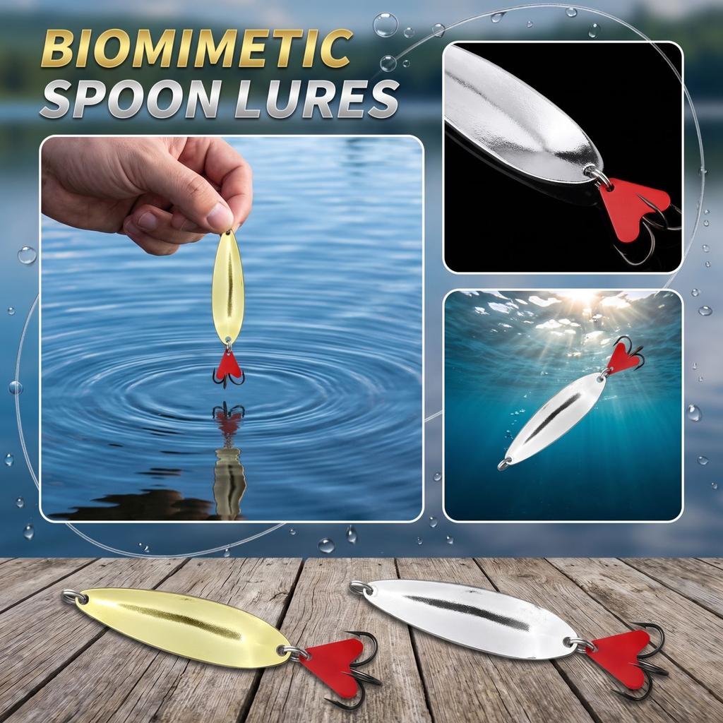 22g 3D Printed with Red and Treble Hook, Long Plated Fishing for