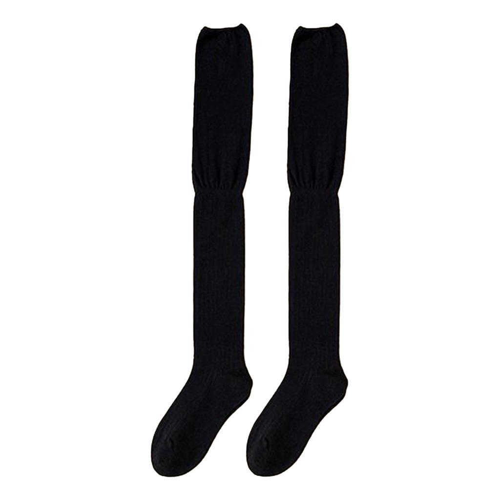 Solid Color Over Knee High-Socks Warm Comfortable Highly Tube Socks for Daily Wear Party Cosplay