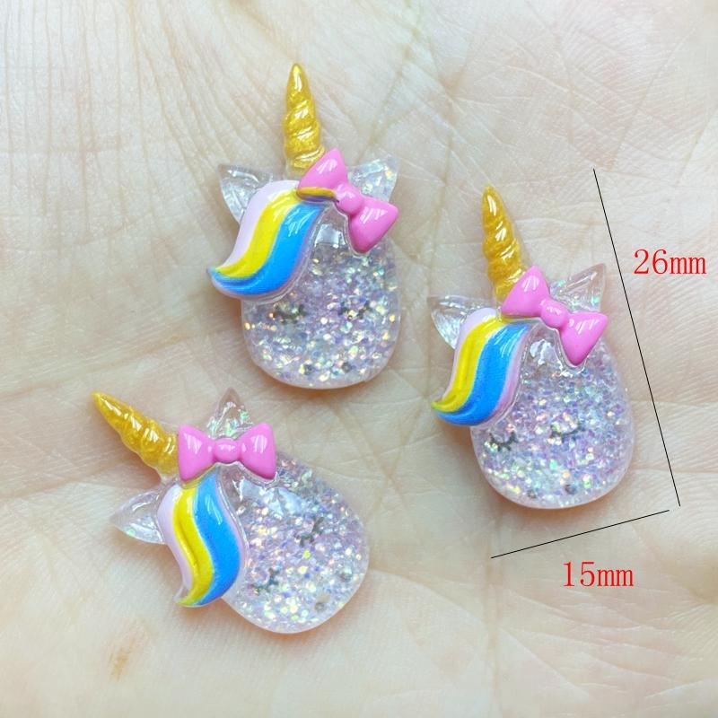 12pcs Unique Mixed Shiny Unicorn / Candy Flat Back Figurine DIY Wedding Scrapbook Decor Home Craft C01