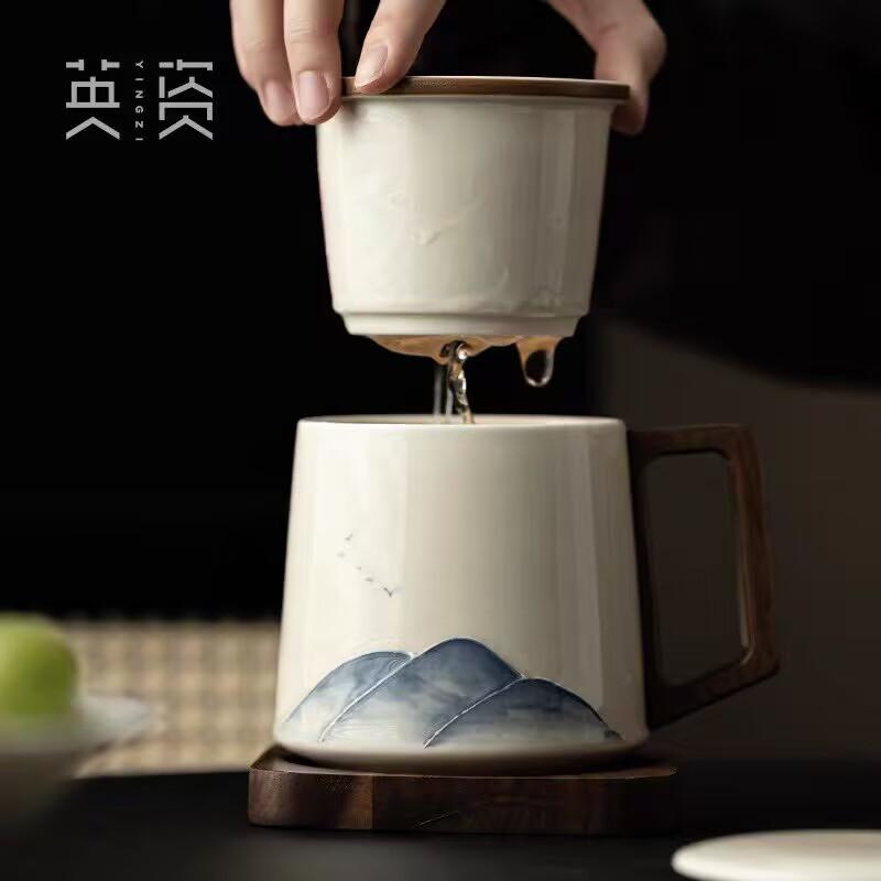 Mountains And Rivers, Merchandise, Teacups, Tea Separation, Office Cups, Gift Boxes, Gifts For Elders, Fathers, Leaders