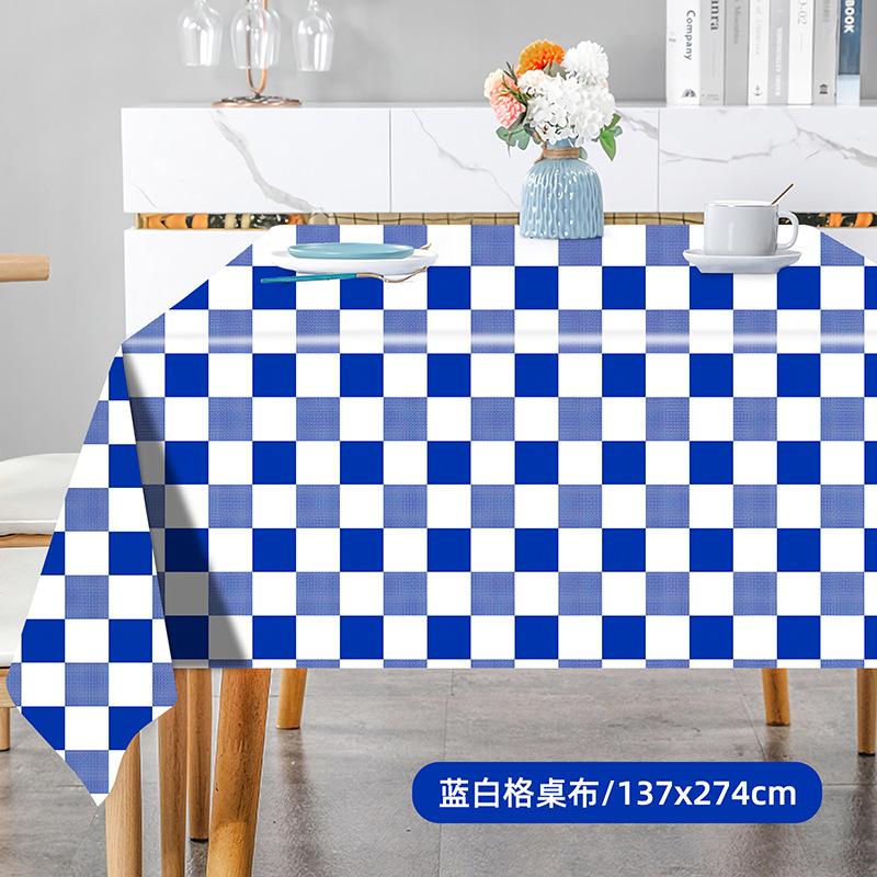 Factory Direct Sales Thickened Pe Plaid Tablecloth Tablecloth Disposable Party Supplies Waterproof And Oil-Proof