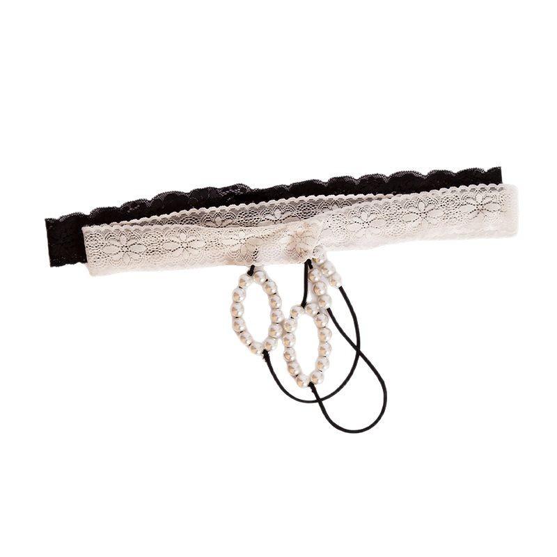 Men's Bead Chain Ring Hollow Sex Panties, Special for Men's Sex Thong T-pants Lace Panties