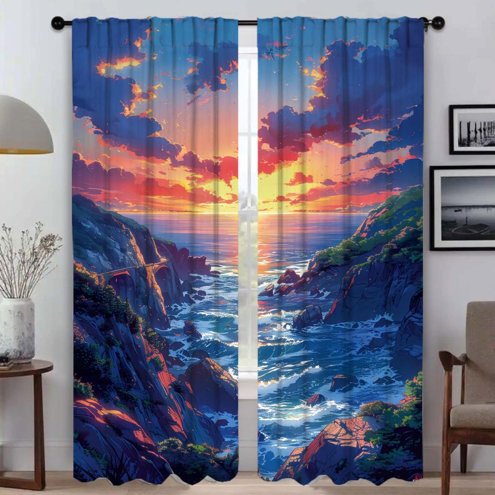 Dreamscape Modern Living Room Curtains for Camera Partition Tulle for Bedroom Blackout Curtain Halloween Decoration Shades Child