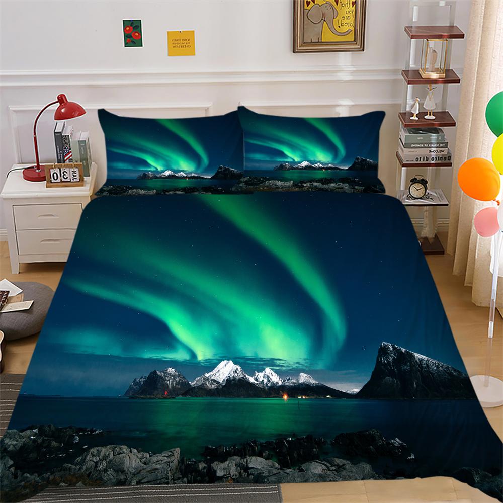 3D Scenery Printing Bed Set Cover Twin Size Polyester Soft Bedspreads Woman High Ranking Home Bedclothes