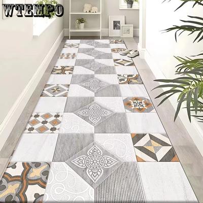 Styl Lehkého Luxusu Dlouhý Koberec Domácí Absorpční Protiskluzová Podložka na Podlahu Odolná proti Nečistotám Geometrická Podložka na Podlahu Dekorace