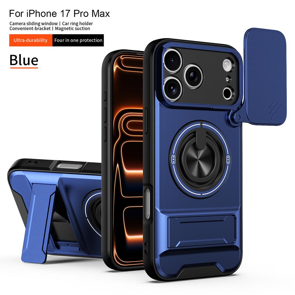 For iPhone 17 Pro Max Case iPhone 17 Pro Cover iPhone 17 Air Magsafe Magnetic Fold Holder Military Armor Camera Protection Cover