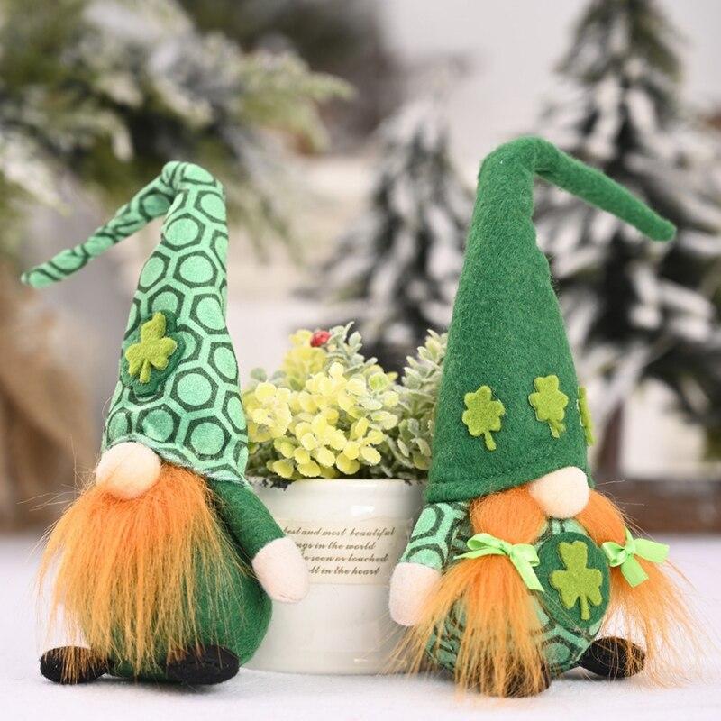 St Patricks Day Gnome Table Ornament Faceless Doll Home Decoration