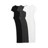 European & American Irregular Split Round Neck T-shirt Dress with Long & Short Sleeves – Women's Slim Fit Base Layer Top