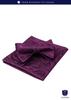 [HISDERN] Men's Bow Tie, Purple, Solid Color, Hand-Tie, with Pocket Square Set, Paisley Pattern, Perfect for Weddings, Receptions, Entrance