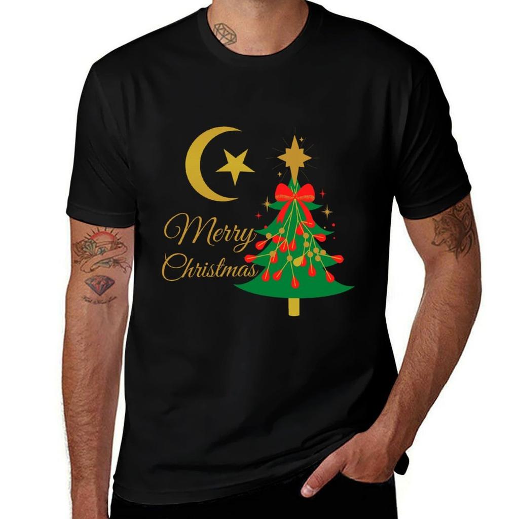 Merry Christmas Tree Decorations Tshirt Casual Fashion Print Tee Top