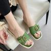 Women's Summer Fairy-Style Square Buckle Slippers - Soft Sole, Versatile Outdoor Beach Sandals
