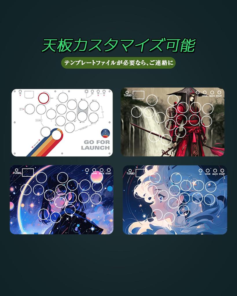 Haute42 Arcade Stick Leverless Controller Quiet Buttons Large Buttons Leverless Arcade Stick Thickness Wide Tabletop For Fighting Games For PC Switch