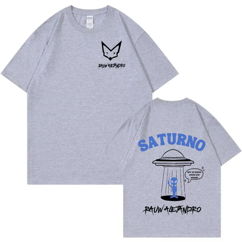 Rauw Alejandro Saturno World Tour Konsert T-shirt Herr Dam Kläder Harajuku T-shirt Mode Hip Hop Kortärmad T-shirt