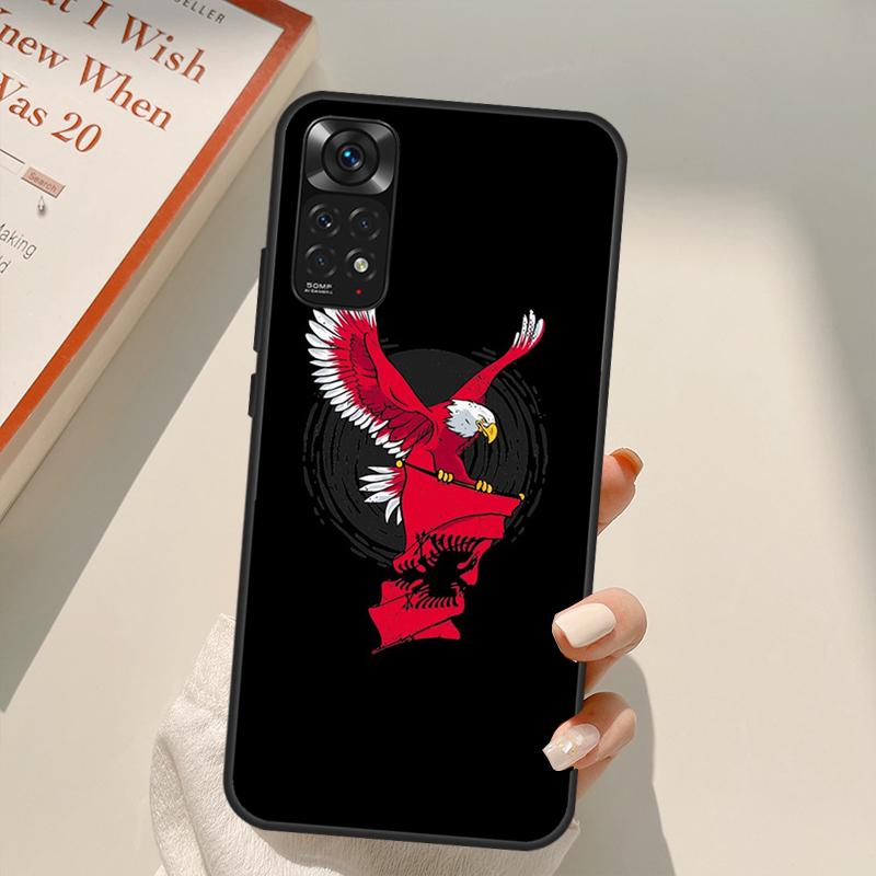 Etui z orłem na flagę Albanii dla Xiaomi Redmi Note 11 Pro 8 9 11S 10S 9S Note 10 Pro Pokrowiec dla Redmi 10 10C 9A 9C