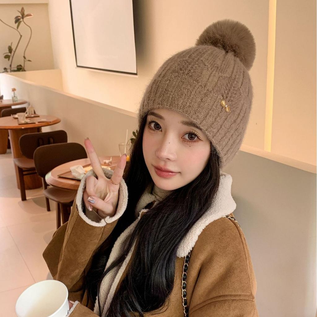 Korean Style Cute Knitted Hat Warm Hat for Women In Autumn and Winter Fashion Versatile Sweet Ear Protection Fashion Wool Hat