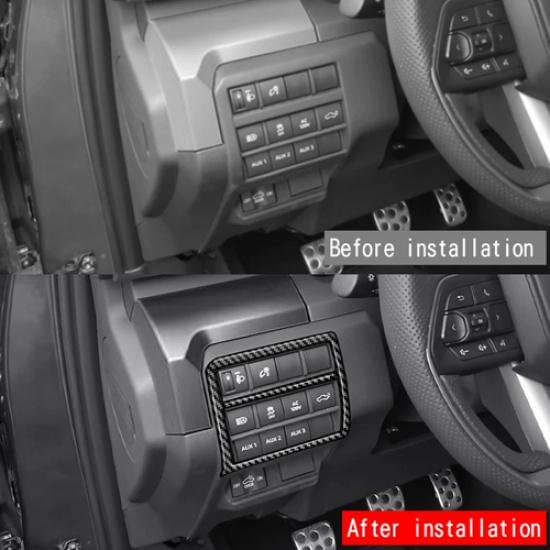 For Toyota 4Runner 2025+ Carbon Fiber Interior Multi-function Button Cover Trim