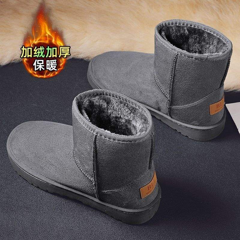 

Men s shoes 2025 new winter velvet warm two cotton shoes high-top little white flat shoes casual men s sports trendy shoes 44