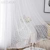 1PC LOZUJOJU 10-20% Light Blocking French Lace Warp Knitted Sheer Curtain for Living Room Bedroom Balcony Home Decor