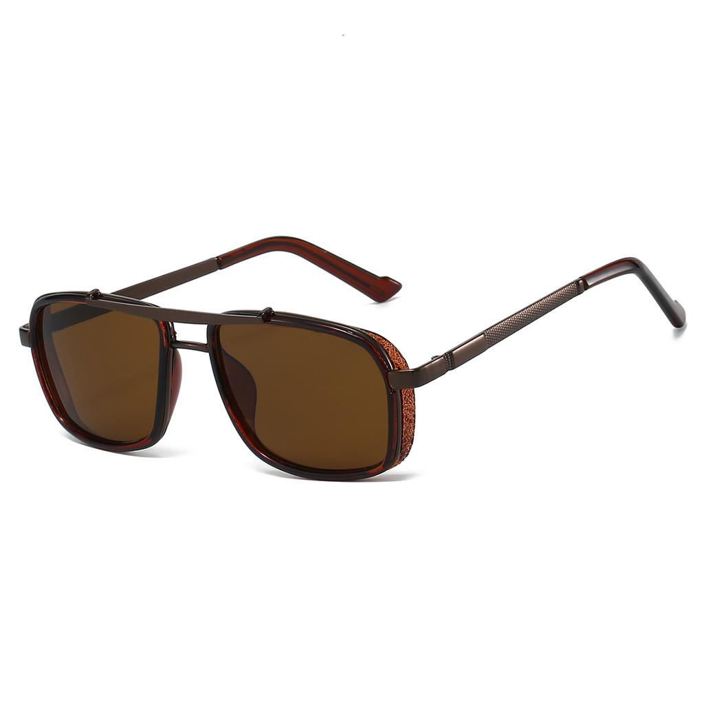 Vintage Sunglasses Men  New in Fashion Double Bridge Outdoor Shades Trendy Brand Designer Anti-UV Driving Sun Glasses