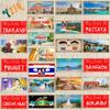 YZFQPhuket Pattaya Vintage Metal Signs Mauritius Island Bora Shabby Chi Travel Souvenir For Wall Home Decor 30X15CM  DC-146