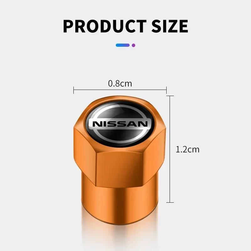 4pc Car Wheel Tire Valve Caps Tyre Stem Covers Airdust Waterproof For Nissan Nismo Juke Note Versa Almera X-Trail Xterra Qashqai