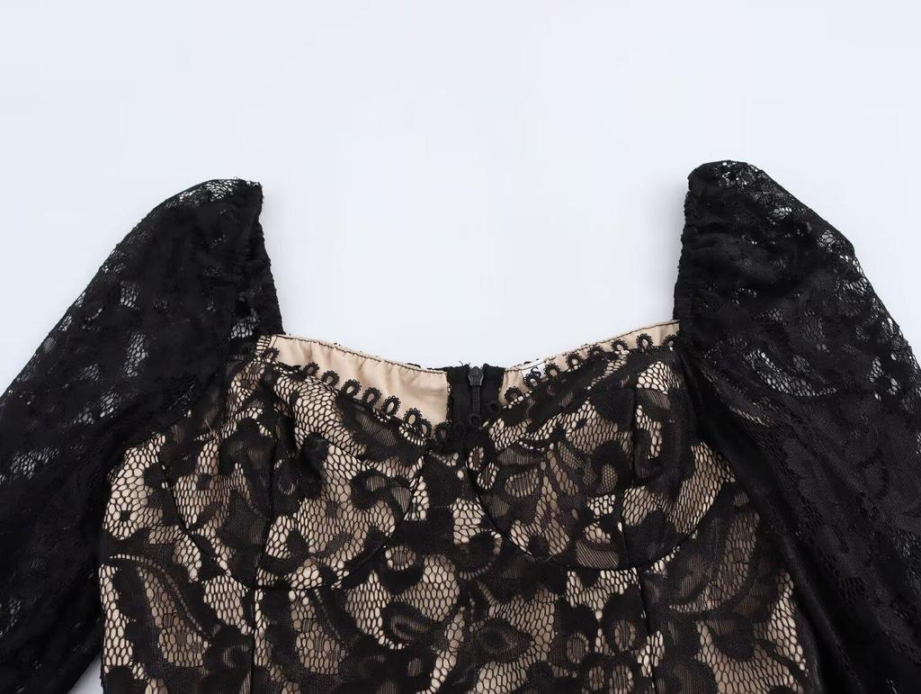 2025 Frühling Damen Europäischer & Amerikanischer Stil Spitzenkleid