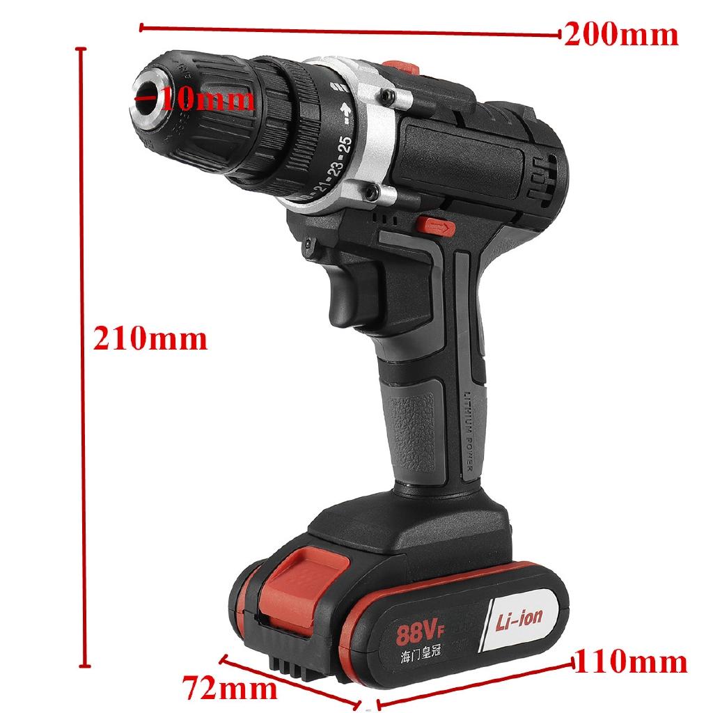 220V AC Cordless Drill 1 Batery Rechargeable 25 88VF +1 Torque With Screwdriver Bit