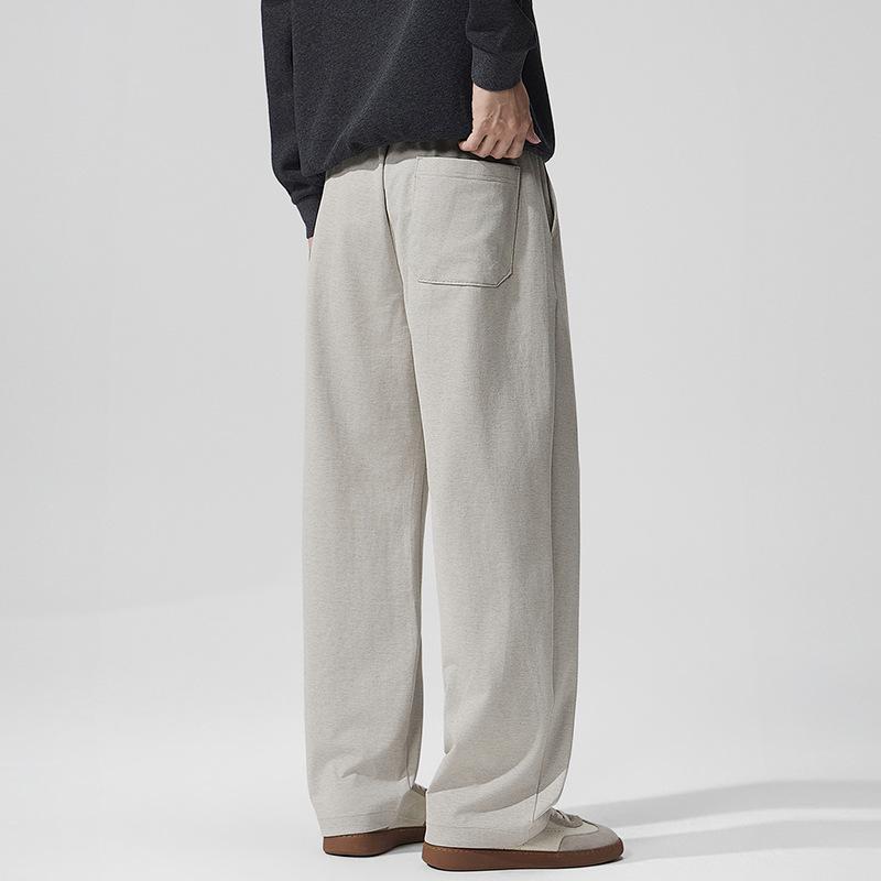 American trendy brand new pure cotton straight casual pants men's autumn and winter straight loose wide-leg trousers wholesale