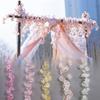 Multicolor Artificial Flower Cherry Vine Silk Petal DIY Accessories Hanging Garland Ornament Photo Props