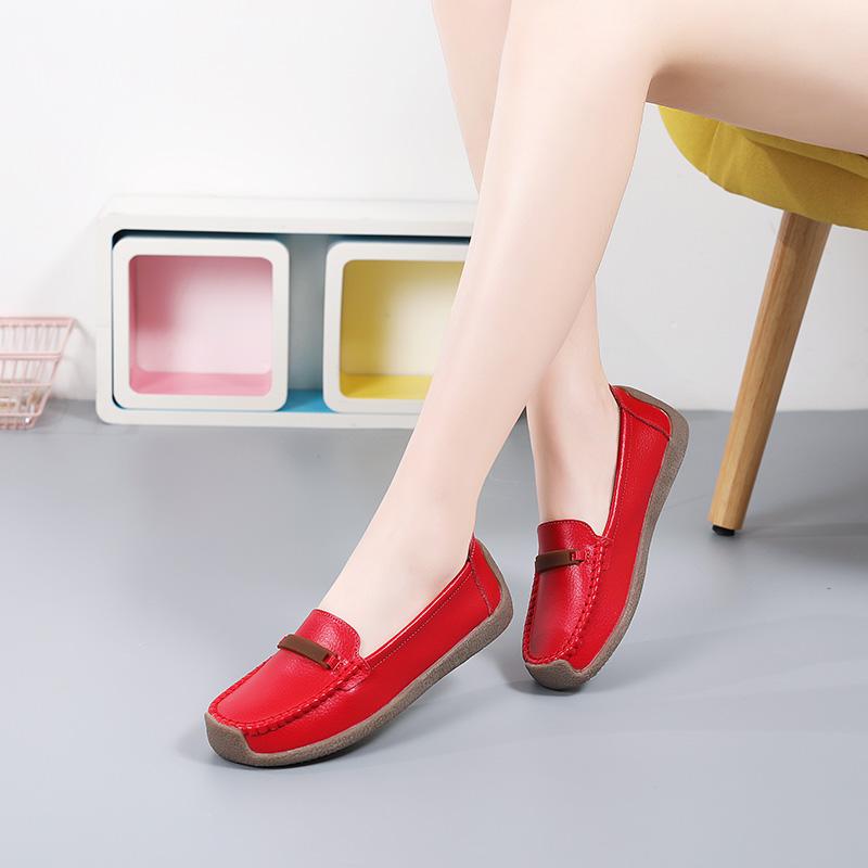 Fashion Women Moccasins Genuine Leather Shoes for Woman Slip On Loaders Ladies Casual Solid Flats Female Leisure Spring Footwear