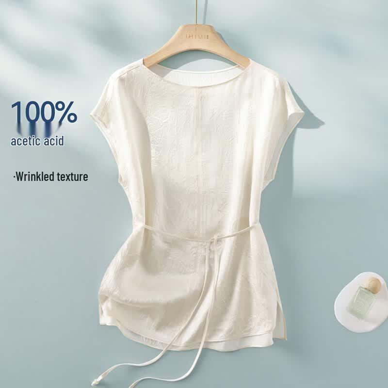 IHIMI Women s Acetate Satin Sleeveless Top S