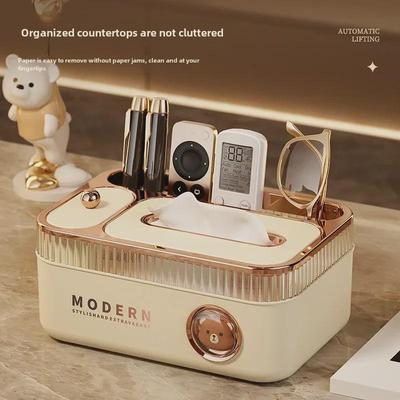 Elegante Caja de Pañuelos Multifuncional con Almacenamiento para el Mando a Distancia para Salón o Dormitorio