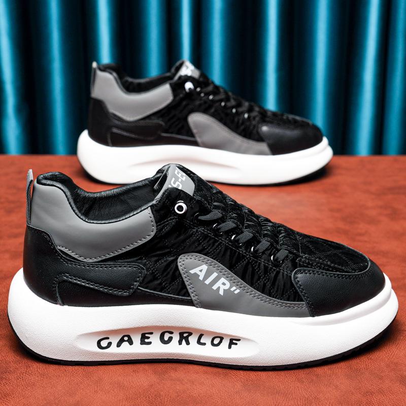 

Мужская повседневная кожаная обувь Новая модная дизайнерская обувь Кроссовки на платформе Удобная мужская обувь для бега и спорта для мужчин Tenis Masculino 44 чёрный