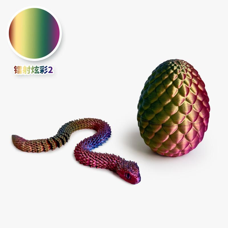 3D Printed Snake Dragon Egg Home Decoration Joint Mobility 30cm Snake Molds Craft Ornament Decompression Toys