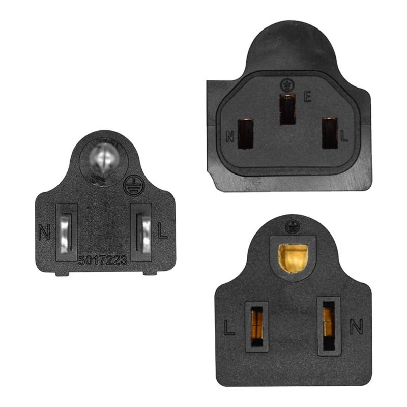 Portable Sturdy Professional Equipment Power Cable NEMA 5 15P to C13 and 5 15R Paralleled Connection Casual Use