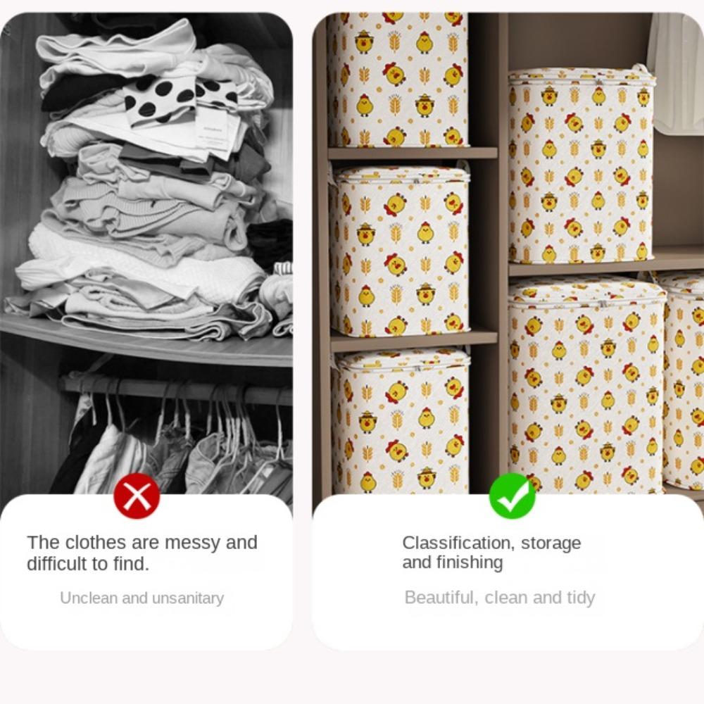 Foldable Clothes Storage Bins Large Capacity Wardrobe Sorting Storage Bucket  Household Organizer