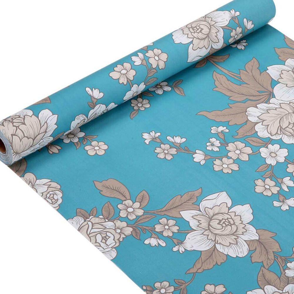 

HaoHome Ретро Пион Самоклеящиеся Обои Декоративные Обои Цветочные Съемные Самоклеящиеся Рулон Подкладки для Полок 1mx45cm